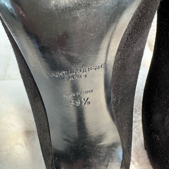 Like New Saint Laurent Black Suede Stiletto Pointed Toe Pumps 39.5 / 8.5 -9.5 US - Picture 12 of 13